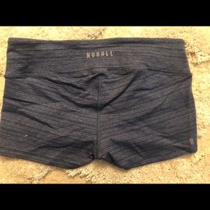 Women’s blue striped NoBull booty shorts -Small
